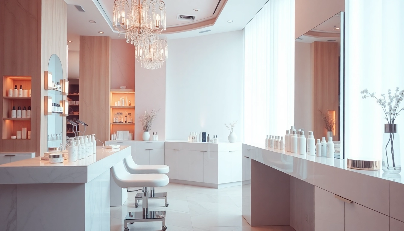 Enhance your skincare routine with etiket's luxurious beauty products featured in a serene salon setting.