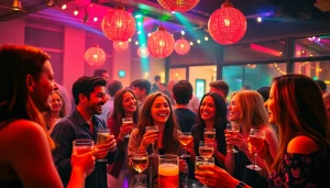 Celebrate Unique Berlin Events with joyful guests mingling at a lively after-work party.