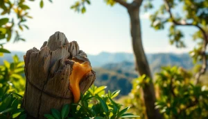 Myrrhe extraite d'un arbre dans un environnement naturel, soulignant ses propriétés anciennes.