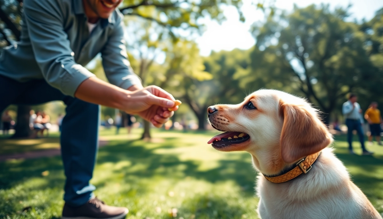 Engaging dog training session featuring a trainer and puppy in Irvine.