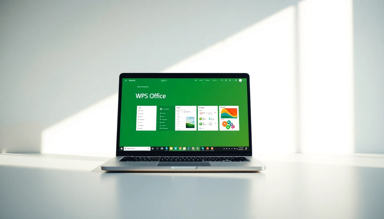 Enhance productivity with WPS Office下载 on a modern laptop in a bright workspace.