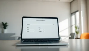 Search interface showcasing the orange county jail inmate search on a modern laptop in a professional setting.