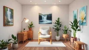 Healing trauma in a peaceful therapy setting with calming decor and soothing colors.