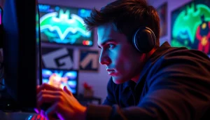 Menampilkan pengalaman bermain game batman138 yang mendebarkan dengan fokus pada pemain yang penuh perhatian.