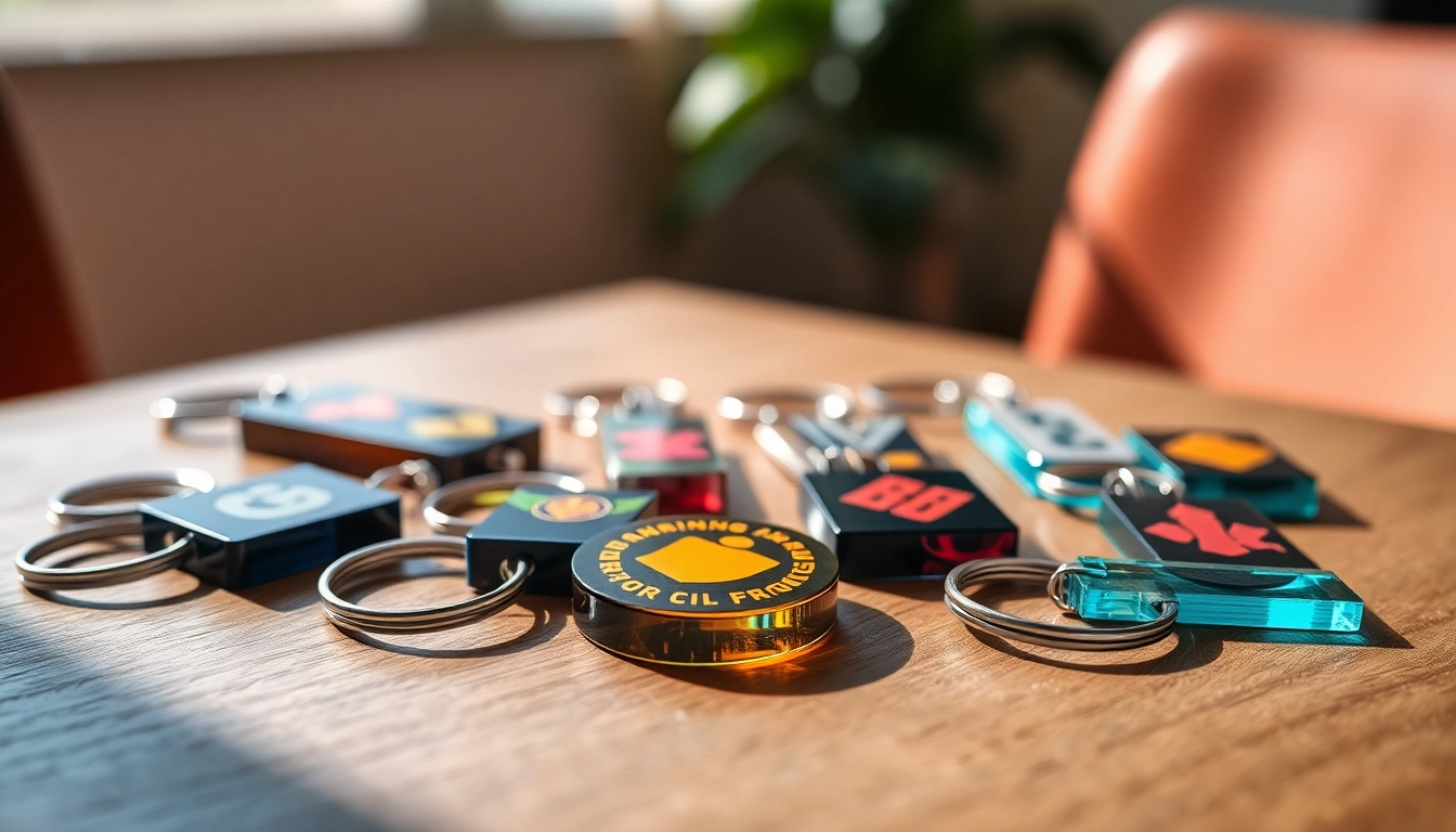 Showcase of vibrant acrylic keychains highlighting custom designs for promotional use.