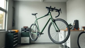 Securely mounted bike wall mount showcasing an elegant design in a modern garage.