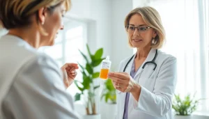 Administering vitamin infusion in a serene clinic, showcasing compassionate healthcare.