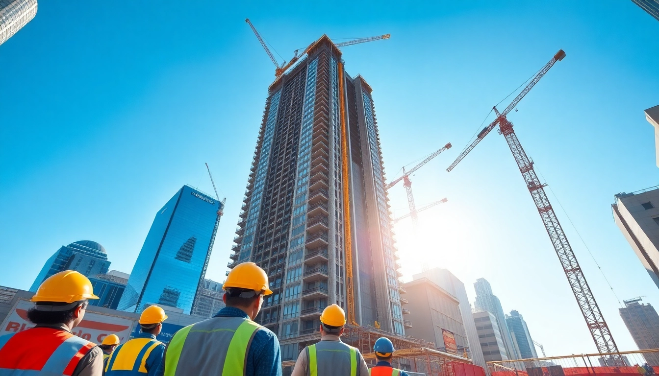 Workers at a construction site showcasing New York City Commercial General Contractor expertise.