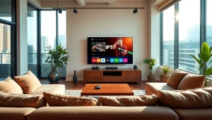 Enhance your IPTV subscription experience with a stylish living room setup.
