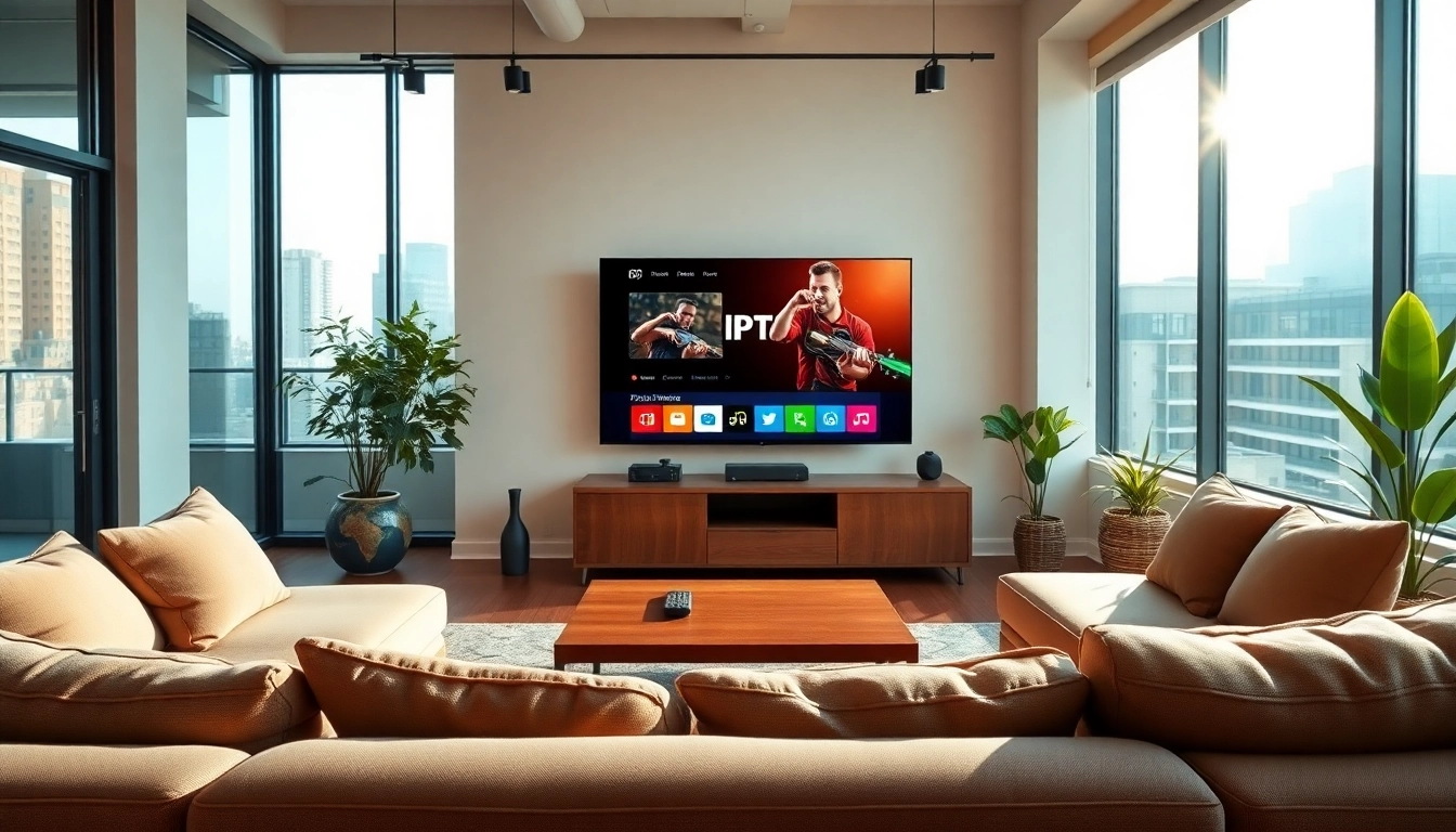 Enhance your IPTV subscription experience with a stylish living room setup.