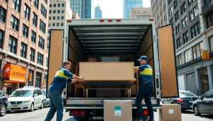 Moving company nyc professionals efficiently load belongings in New York City.