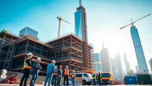 New York City Commercial General Contractor overseeing a construction project with diverse contractors.